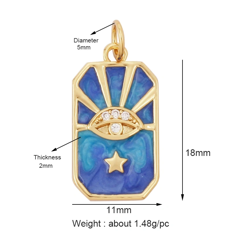 New Trendy Shining Sun Moon Star 18K Gold Plated Charm Pendant,Inlaid Cubic Zirconia Jewelry Necklace Bracelet Making Supply M57