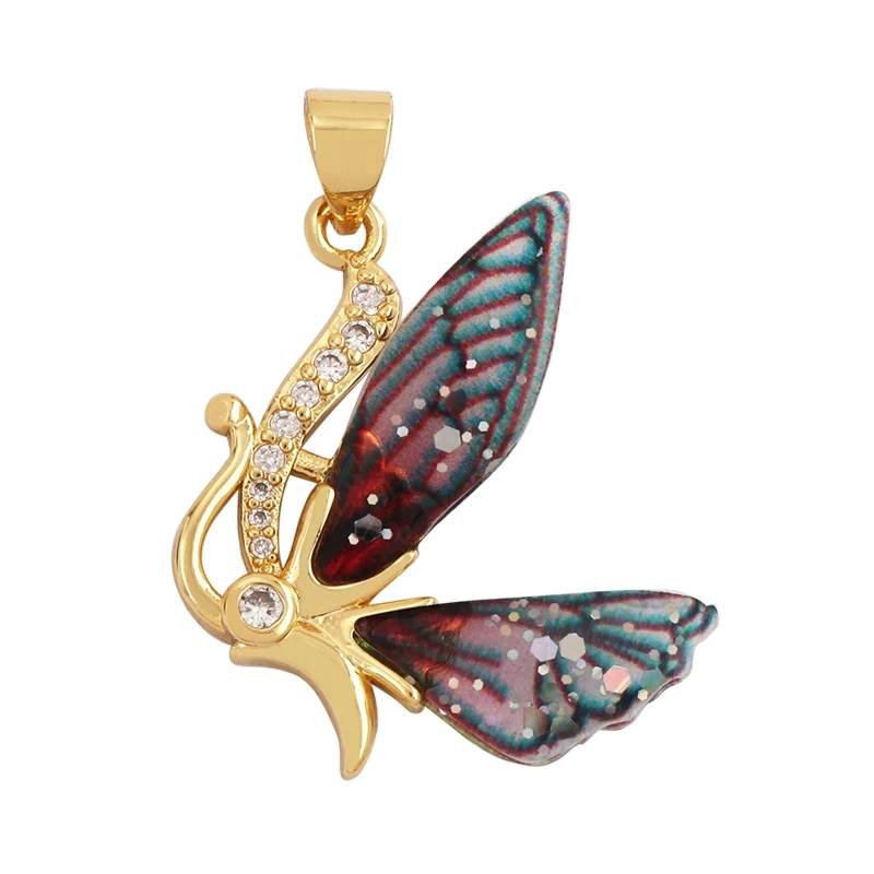 Acrylic Butterfly Fairy Dragonfly Bee Bird Charm Pendant,Insect Animal Jewelry Craft Necklace Making Accessories Supplies M79