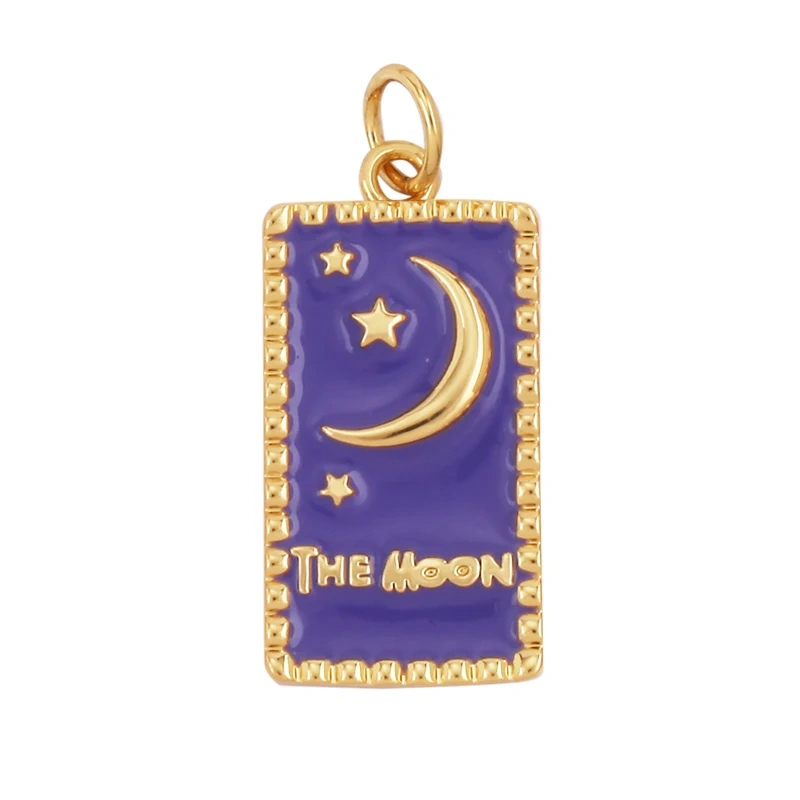 New Trendy Shining Sun Moon Star 18K Gold Plated Charm Pendant,Inlaid Cubic Zirconia Jewelry Necklace Bracelet Making Supply M57