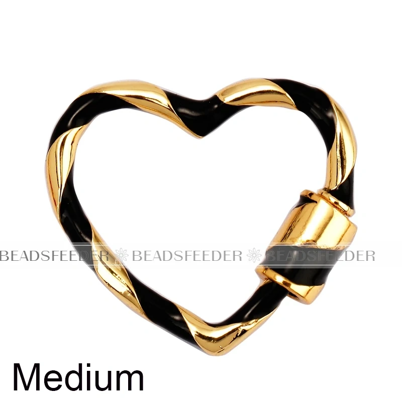 Heart Love Spring Colourful Enamel Screw On Carabiner Clasp ,for metal chain and cord , Findings for DIY Components Q08