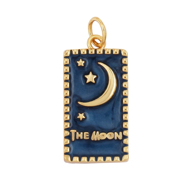 New Trendy Shining Sun Moon Star 18K Gold Plated Charm Pendant,Inlaid Cubic Zirconia Jewelry Necklace Bracelet Making Supply M57