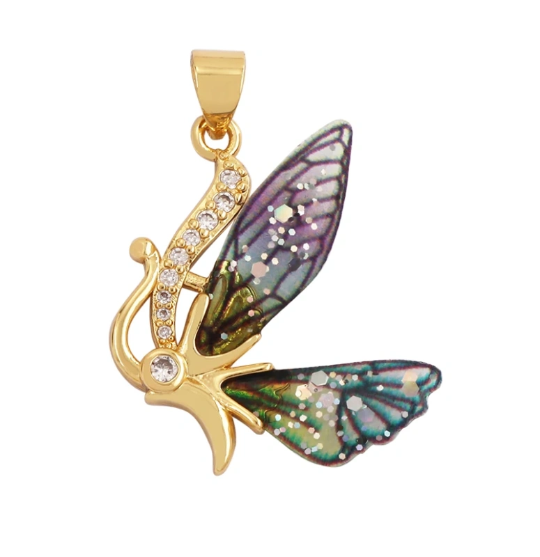 Acrylic Butterfly Fairy Dragonfly Bee Bird Charm Pendant,Insect Animal Jewelry Craft Necklace Making Accessories Supplies M79