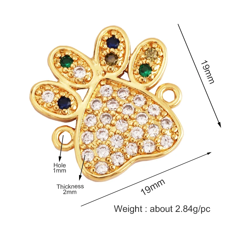Animal Cat Dog Rabbit Leopard Lion Dinosaur Unicorn Charm Pendant,18K Gold Necklace Bracelet for Jewelry Findings Supplies M68