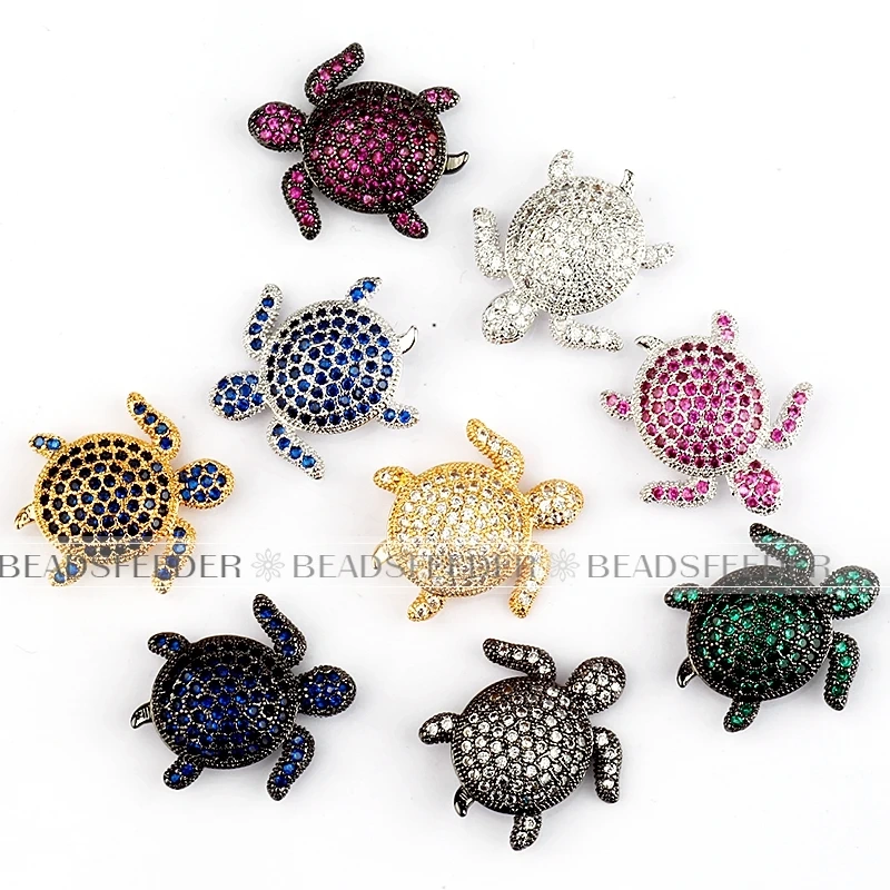 Sea Tortoise Turtle Star Fish Animal Bead ，Spacer Beads Charms/ Micro Pave Bead/Cubic Zirconia CZ Space Beads ,19mm Q47