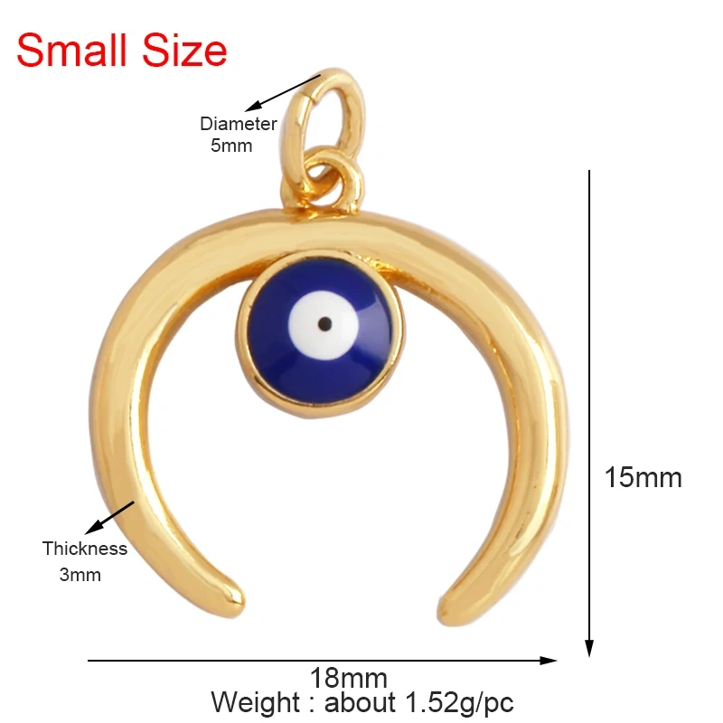 Evil Eye Hand 18K Gold Plated Cubic Zirconia CZ Paved Religious Charm Pendant,Jewelry Necklace Bracelet Accessories Supplies M66