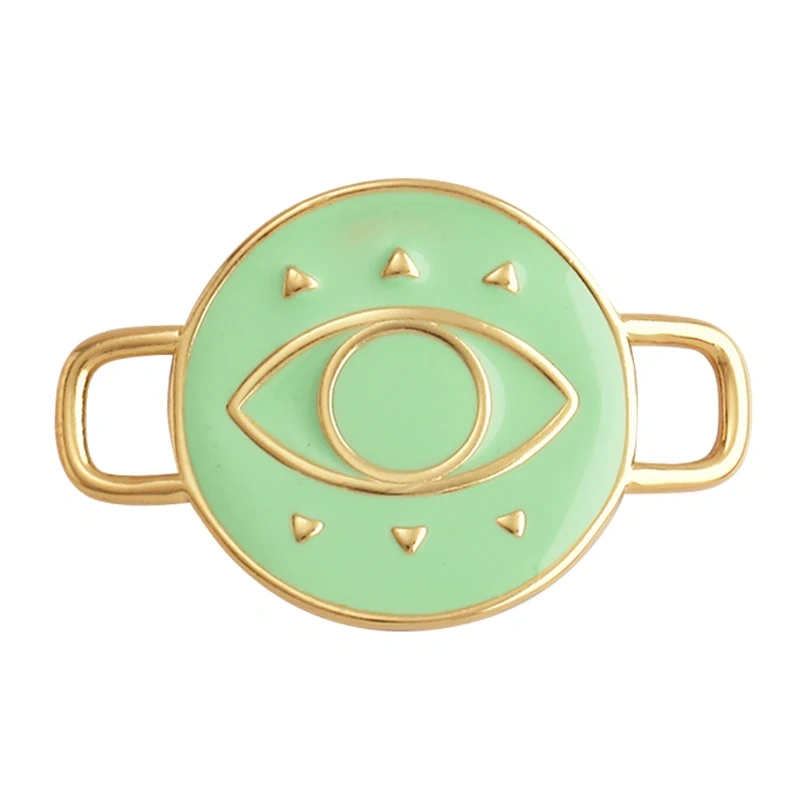 Jumbo Enamel Evil Lucky Eye Connector Link ,Gold Colour for Bracelet/Necklace, Handmake Jewelry Components Findings Supply M36