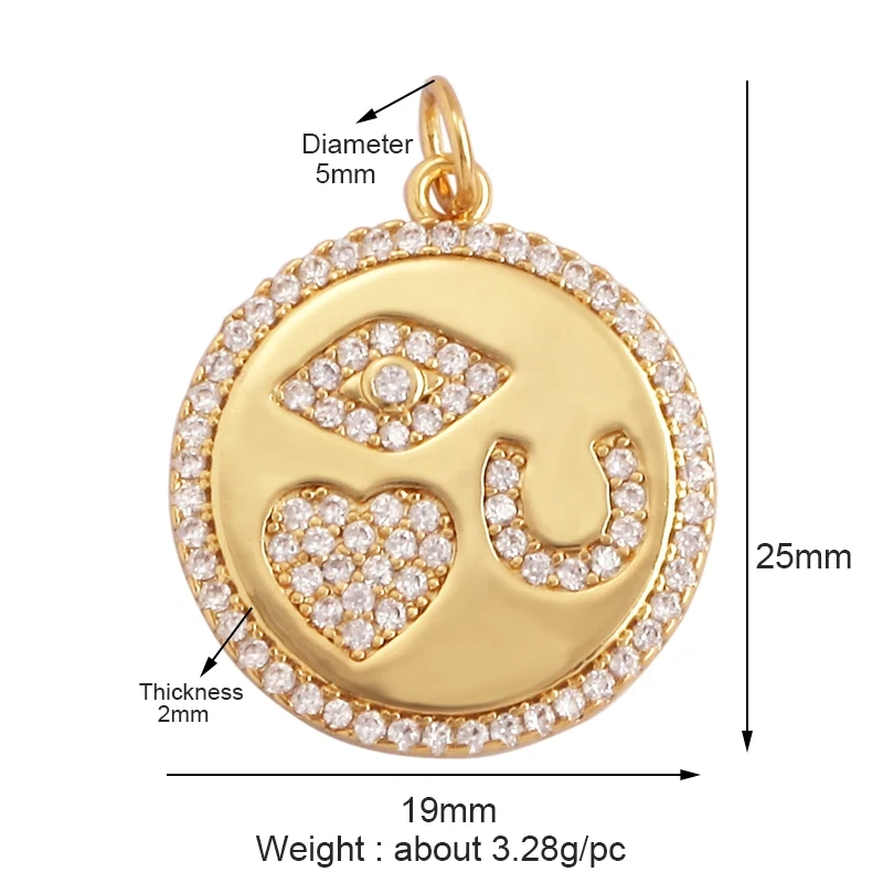 Fine Trendy Colourful Love Heart Charm Pendant,Shining18K Gold Paved Full Zircon Jewelry Necklace Accessories Supplies M48