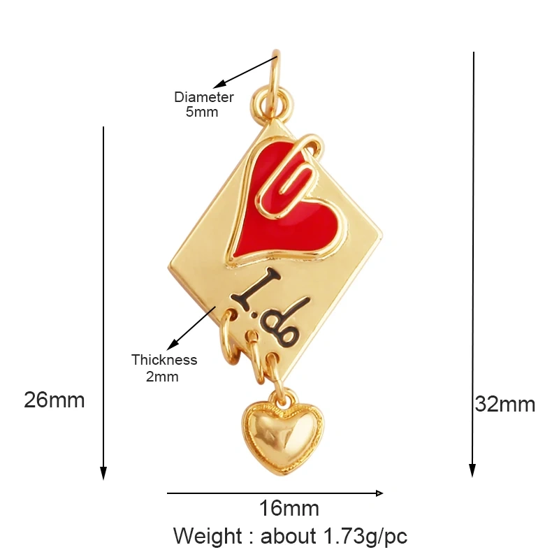 Fine Trendy Colourful Love Heart Charm Pendant,Shining18K Gold Paved Full Zircon Jewelry Necklace Accessories Supplies M48