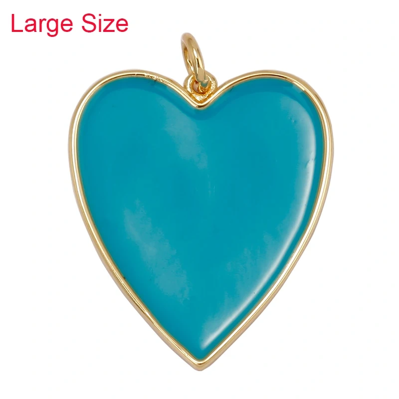 Colourful Enamel Heart Charm Neon Pink Orange Turquoise Blue Pendant Oil Dropped , Real Gold Plated Colour Necklace Bracelet K06