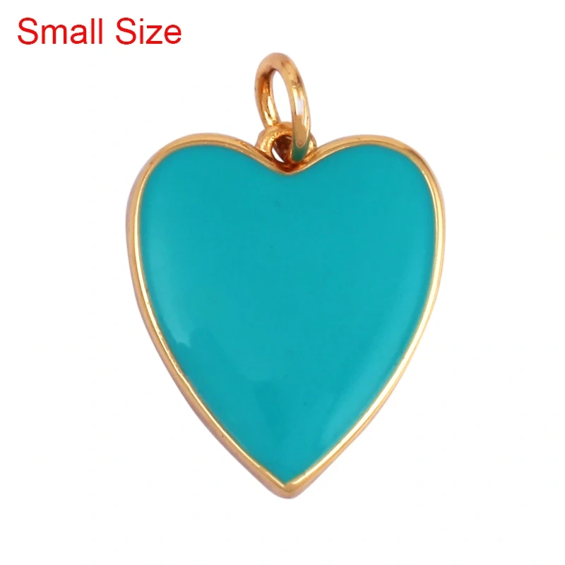 Colourful Enamel Heart Charm Neon Pink Orange Turquoise Blue Pendant Oil Dropped , Real Gold Plated Colour Necklace Bracelet K06