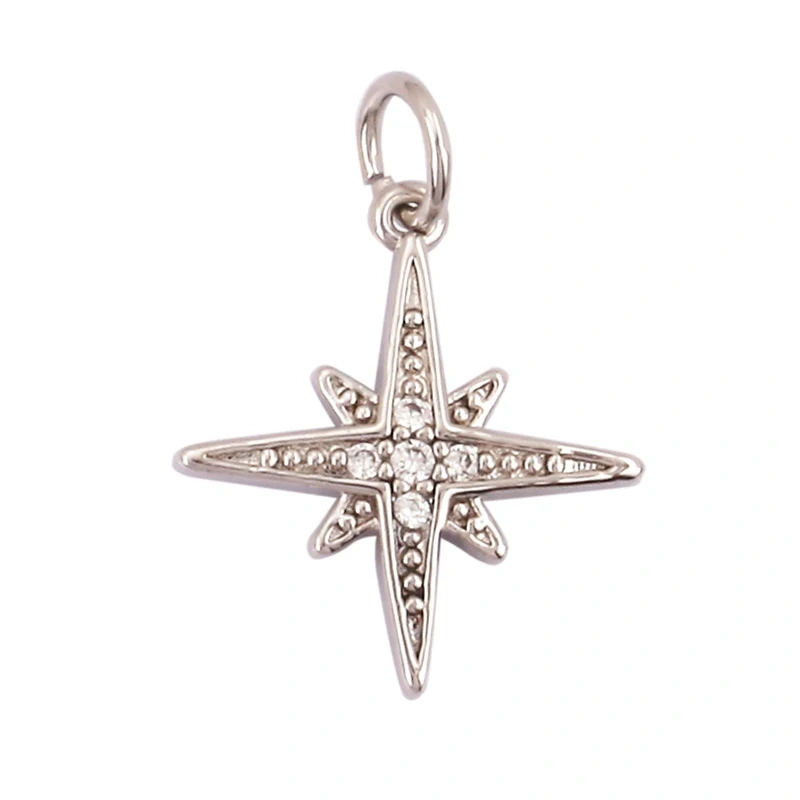 Cute Colourful Star Snowflake Sun FLowers 18K Gold Charm Pendant,Trendy Cubic Zirconia CZ Paved,Jewelry Necklace Accessories M49