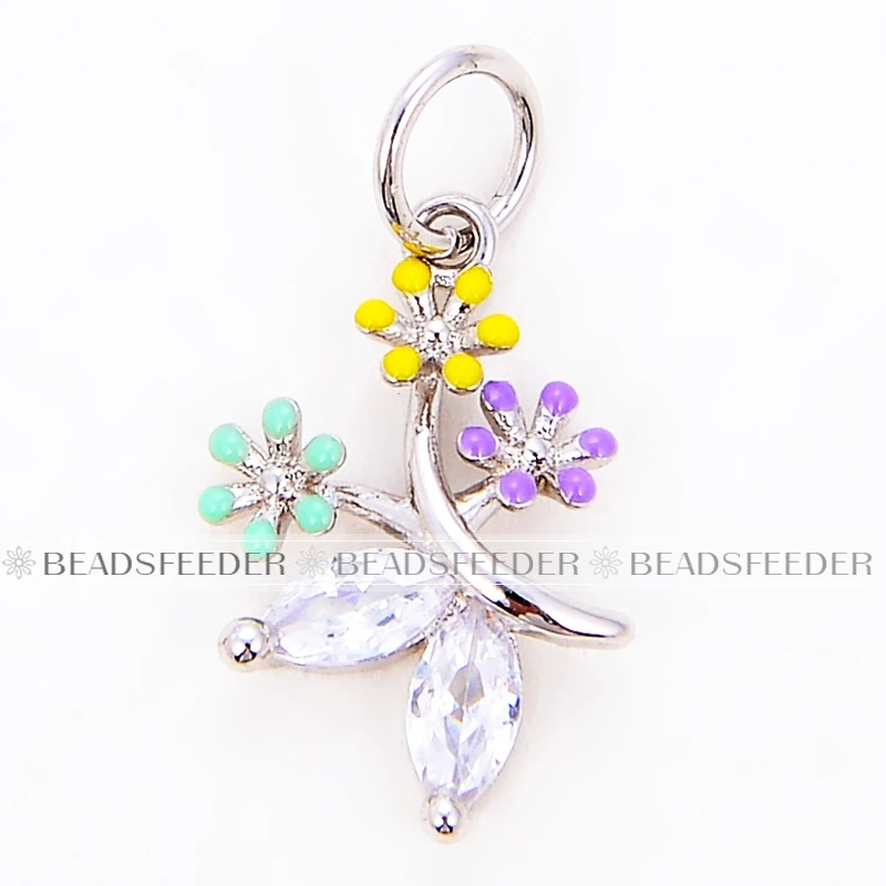 Beadsfeeder mini Daisy flower korean style charm pendant, gold/silver/rosegold colour plated , craft jewelry supplies