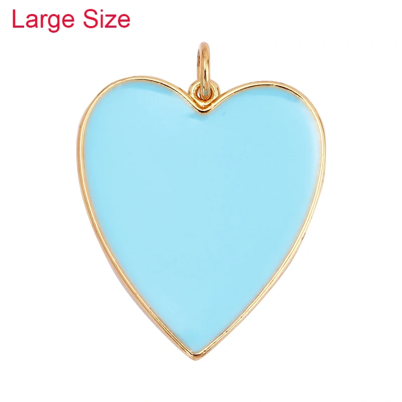 Colourful Enamel Heart Charm Neon Pink Orange Turquoise Blue Pendant Oil Dropped , Real Gold Plated Colour Necklace Bracelet K06