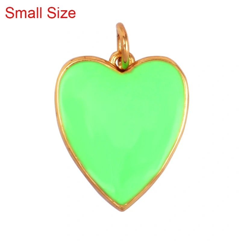 Colourful Enamel Heart Charm Neon Pink Orange Turquoise Blue Pendant Oil Dropped , Real Gold Plated Colour Necklace Bracelet K06