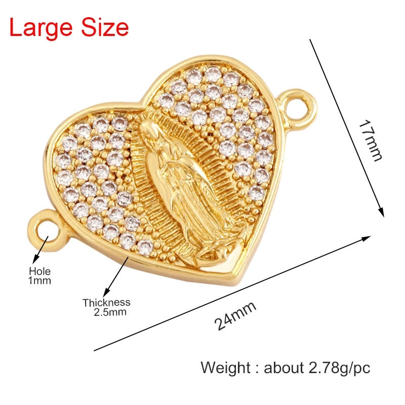 Trendy Star Moon Love Heart Flower Connector,18K Gold Plated CZ Charm Jewelry Findings Bracelet Necklace Accessories Supply M58