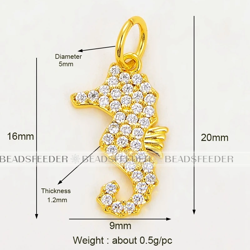 Beadsfeeder Sea Horse Conch Shell Seastar Crab Fish Bone Dolphin Charm, Gold/Silver/Rosegold Colour , Craft Jewelry Supplies