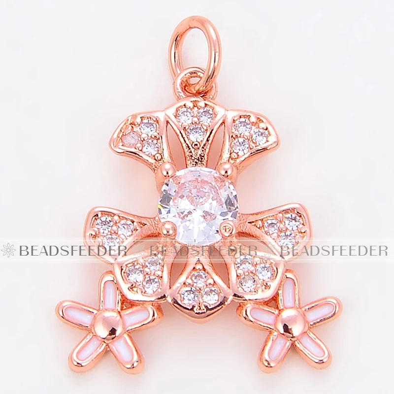 Beadsfeeder mini Daisy flower korean style charm pendant, gold/silver/rosegold colour plated , craft jewelry supplies