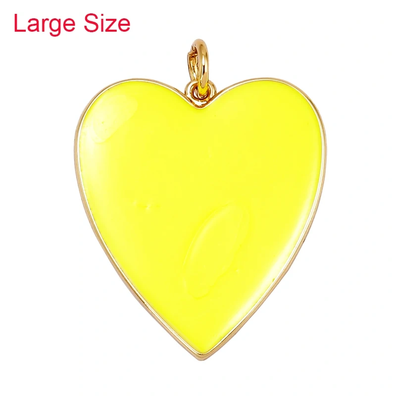 Colourful Enamel Heart Charm Neon Pink Orange Turquoise Blue Pendant Oil Dropped , Real Gold Plated Colour Necklace Bracelet K06