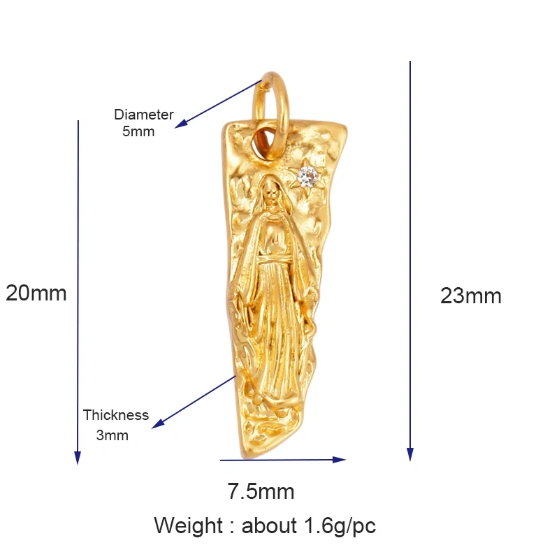 Miraculous Medal Virgin Mary Catholic Holy Charm , Mat 18K Gold Silver Colour Plated ,Craft Jewelry Necklace WholeSale Supplies L75