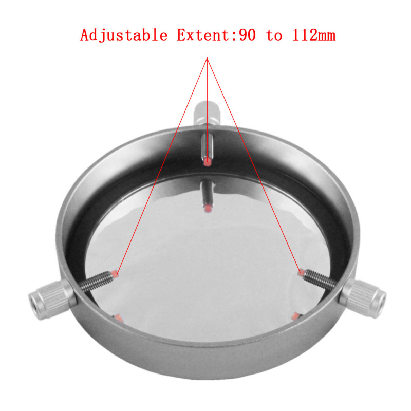 Astromania Deluxe Solar Filter 120mm Adjustable Metal Cap for Telescope Tubes with Outer Diameter 90mm to 112mm Aperture 95mm