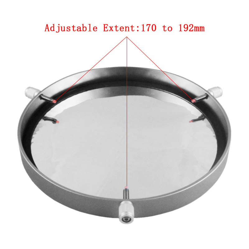 Astromania Deluxe Solar Filter 200mm Adjustable Metal Cap for Telescope Tubes with Outer Diameter 170 to 192mm Aperture 175mm