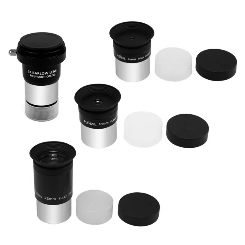 Astromania Multi coated 1.25-Inch Plossl Eyepieces(4mm, 10mm, 25mm) with 2x Barlow Astronomical Telescope Accessory Kit - let you get the most out