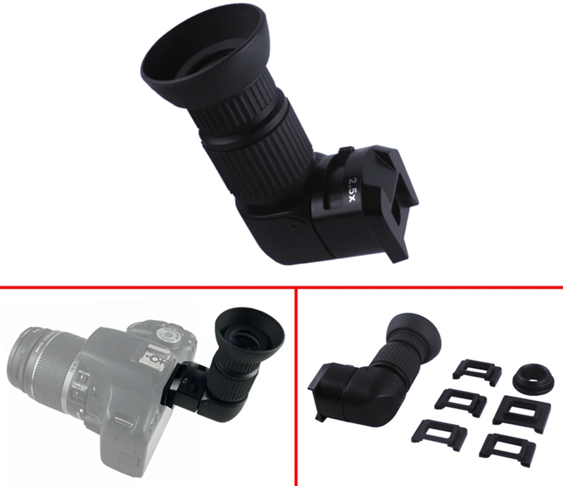 Astromania 1X/2.5X Magnification Right Angle Viewfinder with 6 Mounting Adapters for DSLR Camera Such as Canon, Nikon, Pentax, Minolta, Dynax,S amsung