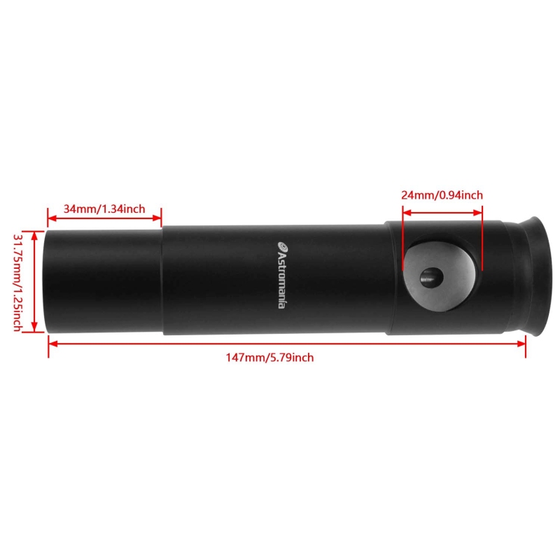 Astromania 1.25Inch Metal Collimating Cheshire Eyepiece without Laser for Newtonian Reflector Telescope - Long Version