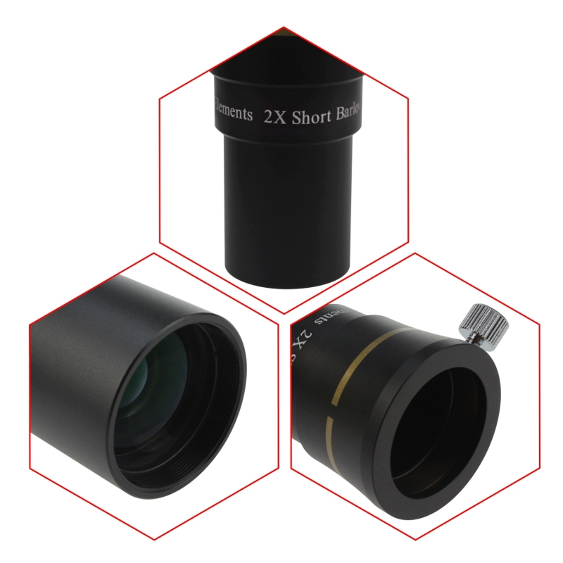 Astromania 1.25&quot; 3-Elements 2x Barlow Lens Fully Multi-Coated Optics