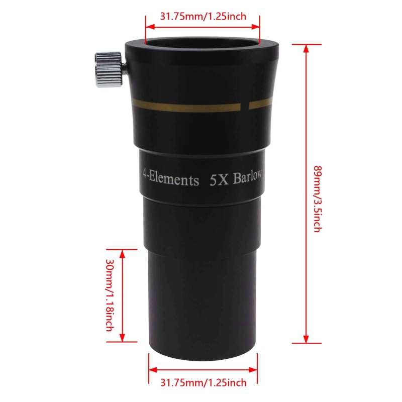 Astromania 1.25&quot; 4-Elements 5x Barlow Lens Fully Multi-Coated Optics