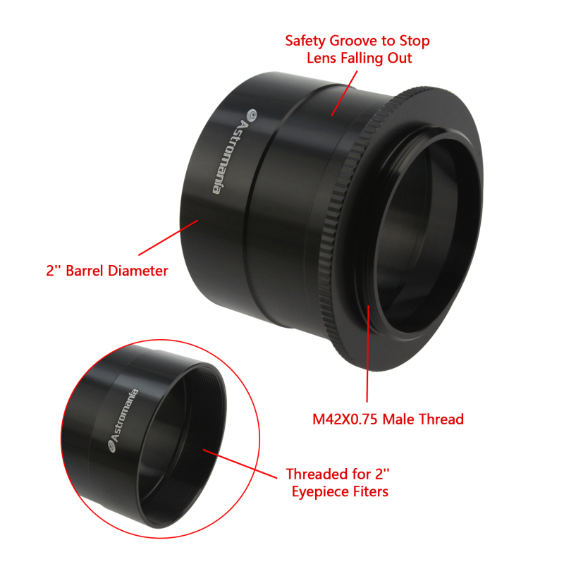 Astromania 2&quot; T-2 Focal camera adapter Ⅱ for SLR cameras - simply attach your camera to the telescope