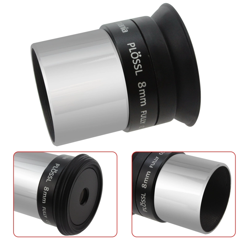 Astromania 1.25&quot; 8mm Plossl Telescope Eyepiece - 4-element Plossl Design - Threaded for Standard 1.25inch Astronomy Filters