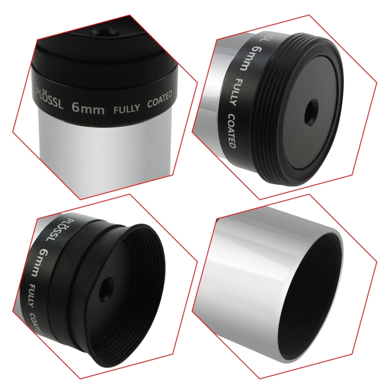 Astromania 1.25" 6mm Plossl Telescope Eyepiece - 4-element Plossl Design - Threaded for Standard 1.25inch Astronomy Filters