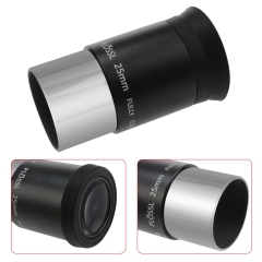 Astromania 1.25" 25mm Plossl Telescope Eyepiece - 4-element Plossl Design - Threaded for Standard 1.25inch Astronomy Filters