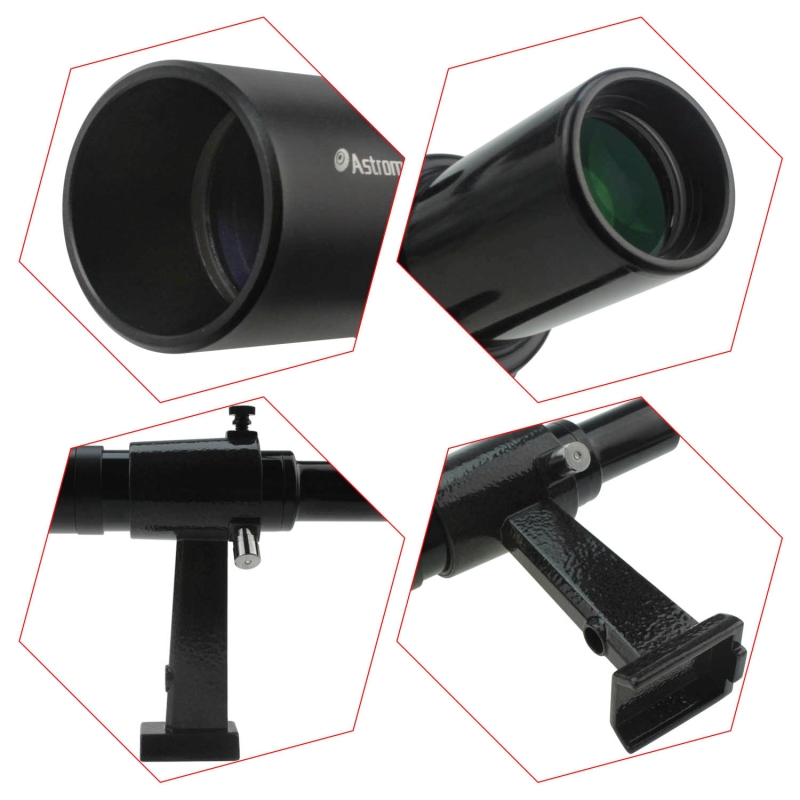 Astromania 6x30 Finder Scope, Black - provides an upright, non-reversed image