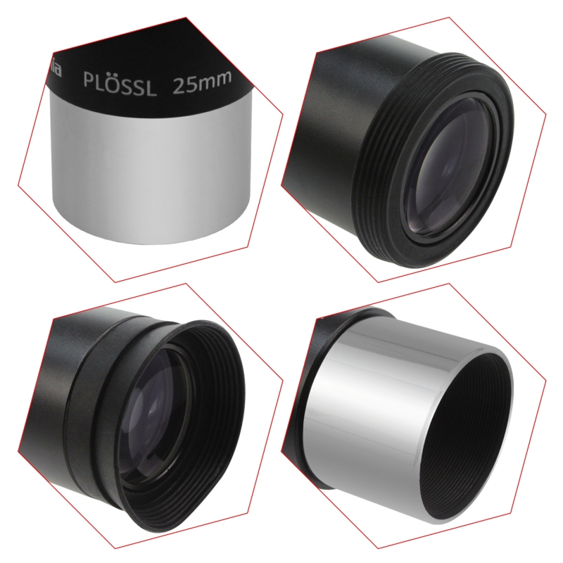 Astromania 1.25&quot; 25mm Plossl Telescope Eyepiece - 4-element Plossl Design - Threaded for Standard 1.25inch Astronomy Filters