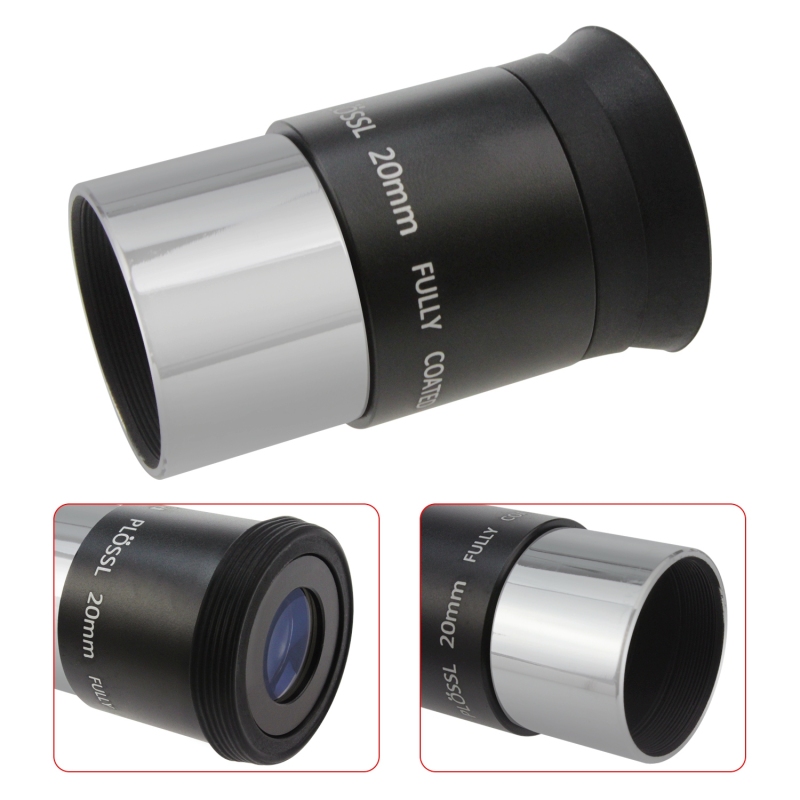 Astromania 1.25&quot; 20mm Plossl Telescope Eyepiece - 4-element Plossl Design - Threaded for Standard 1.25inch Astronomy Filters