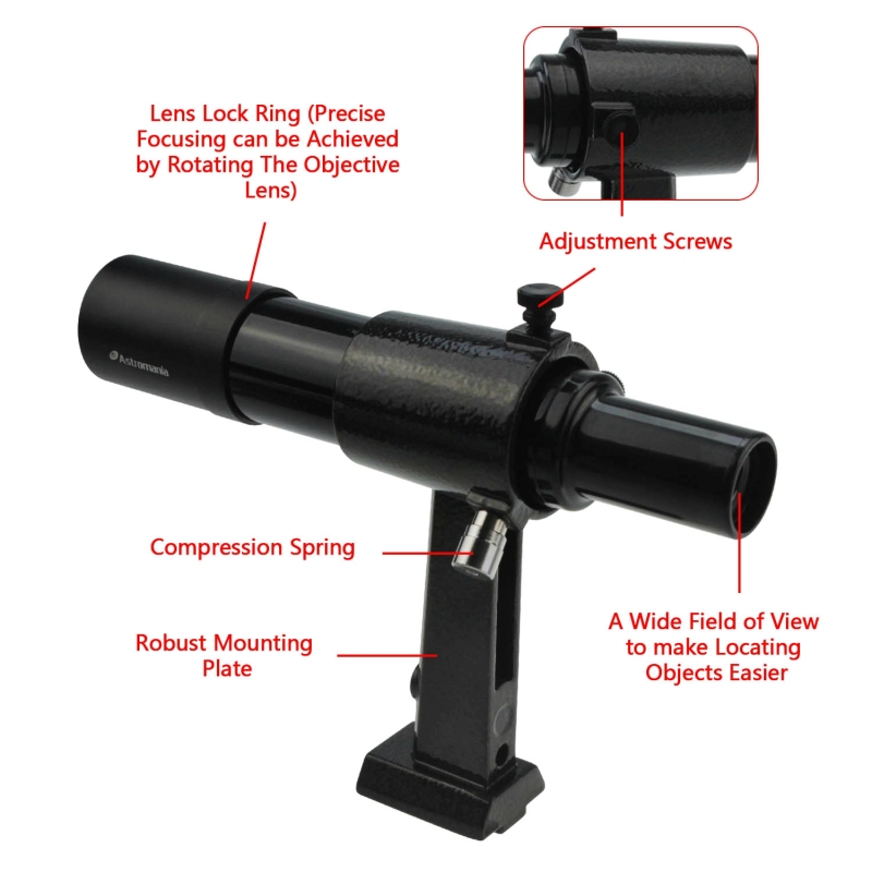 Astromania 6x30 Finder Scope, Black - allowing many astronomical objects to become visible to your eyes