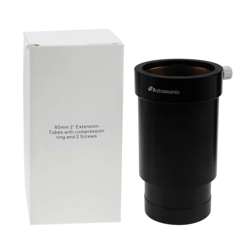 Astromania 2-Inch Telescope Eyepiece Extension Tube Adapter - Optical Length 80mm - With Standand 2-Inch Filter Threads