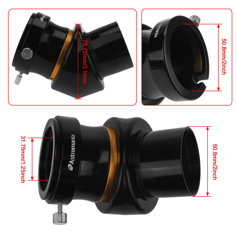 Astromania 2&quot; 45-degree High-quality Erecting Prism Diagonal for Telescope