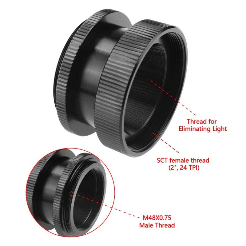 Astromania SCT Adapter for 2&quot; SCT Diagonals - convert compatible push-in (refractor) type diagonals into a standard SCT diagonal