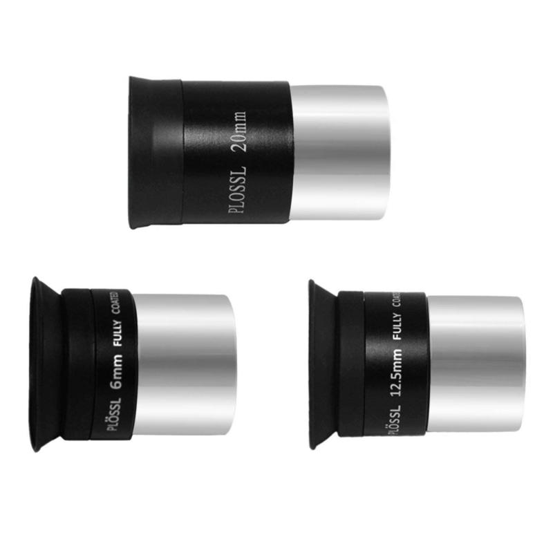 Astromania 1.25-Inch 6mm 12.5mm 20mm Plossl Telescope Eyepiece Set - 4-element Plossl Design - Threaded for Standard 1.25inch Astronomy Filters