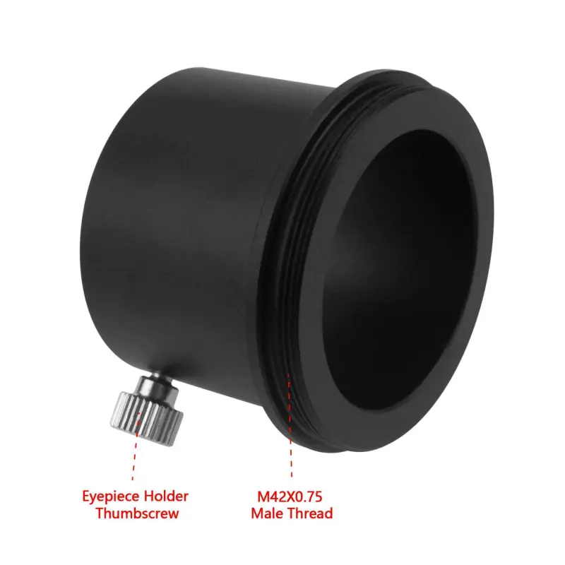 Astromania M42X0.75 Male Thread to 1.25&quot; Adapter - converts from the T-2 internal thread to the standard 1.25&quot; barrel dimension