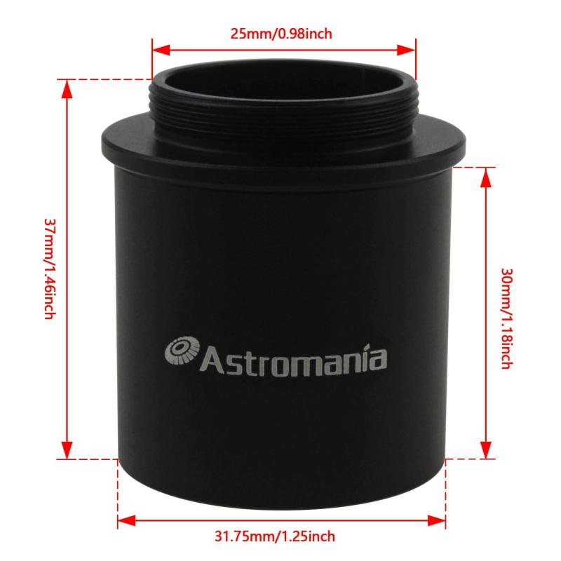 Astromania C Mount To 1.25" Video Camera Barrel Adapter Telescope Astrophotography