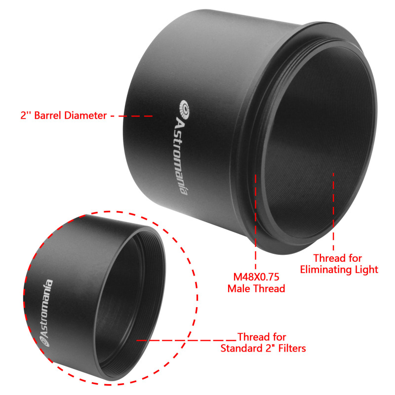 Astromania 2&quot; 2 inch to M48X0.75 Adapter For Telescope Eyepiece Lens