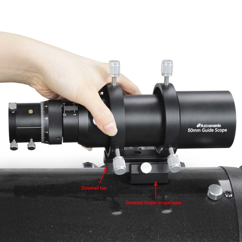Astromania 50mm Compact Deluxe Finder & Guidescope Kit with 1.25" Double Helical Focuser - Guiding with the Mini-Guide Scope