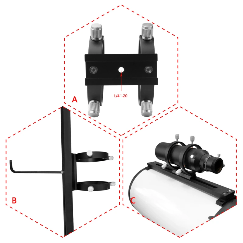 Astromania 50mm Compact Deluxe Finder &amp; Guidescope Kit with 1.25&quot; Double Helical Focuser - Guiding with the Mini-Guide Scope