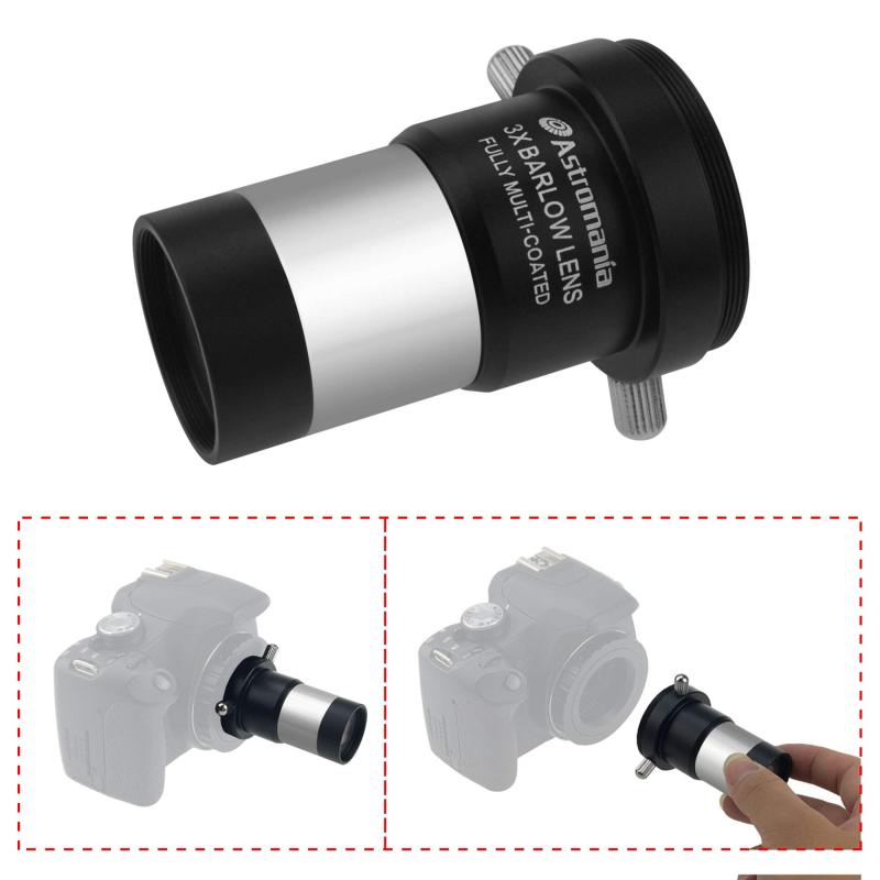 Astromania 1.25&quot; 3x Short Focus Barlow Lens for Telescope Eyepiece - Superior sharpness and color correction