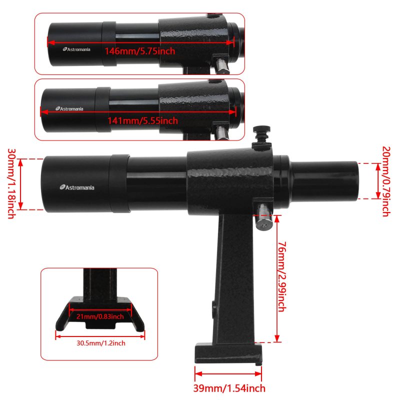 Astromania 6x30 Finder Scope, Black - allowing many astronomical objects to become visible to your eyes