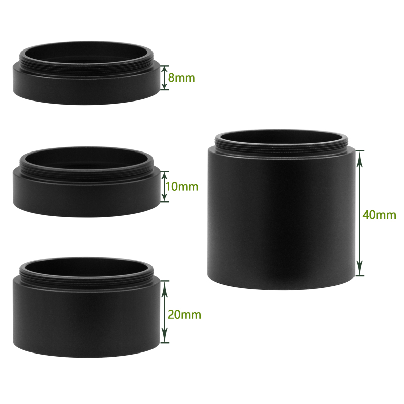Astromania Astronomical T2-extension Tube Kit for cameras and eyepieces - Length 8mm 10mm 20mm 40mm - M42x0.75 on Both Sides